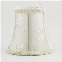 DIA  12.5cm/4.92inch Off White Color Fabric Pattern lampshade, Clip on