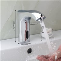 KEMAIDI New Automatic Sensor Hand Free Waterfall Bathroom Basin Sink Faucet Chrome Hot And Cold Mixer Tap Bathroom Sense Faucets