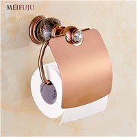 Wholesale And Retail Jade Marble Toilet Paper Holder Rack Luxury Rose Gold Bathroom Accessories Tissue Box Paper Towel Holders