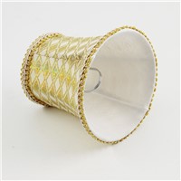 DIA 13.5cm/ 5.31 inch Bedside Lamp Lamp Shades,Gold Color Fabric lampshades DIY, Clip On
