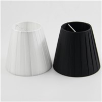 DIA 13cm/ 5.12 inch Home Collection Chandelier Lamp Shade,Cool White Color/Black Color,Side Pleat Fabric,Clip On