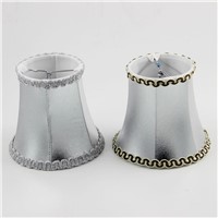 DIA 12.5cm/ 4.92 inch Reflective Design Braided Band Edge Lampshades,Silvery Color Fabric,Clip On