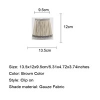 DIA 13.5cm/ 5.31 inch Fashion Design Home Collection chandeliers lamp shades, Brown Color Gauze Fabric wall lamp shades,Clip On