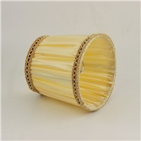 DIA 12.5cm/ 4.92 inch Tradition Design Braided Band Edge lamp shade, Mini Gold Color Fabric lampshades DIY, Clip On