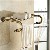 New Fashion European-style Antique Brass Towel Rack Shelf Bathroom Accessories Luxury Bath Towel Pendant Retro Towel Rack Hot