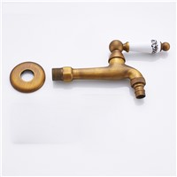 Wholesale And Retail Antique Brass Washing Machine Tap Single Handle Hole Cold Water Tap Antique Brass