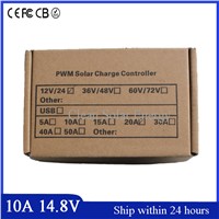 High Quality 10A 14.8 V Solar Charge Controller/PWM Mode Monitor System and traffic Flashing Light System/Plastic Cover Charger