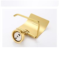 Luxury Golden BathroomGold Brass Toilet Paper Holder With Lid - Wall Mounted Paper Roll Holder Bathroom Accessories Bath Hardw