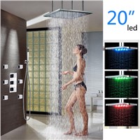 LED Luxury New Modern Rain Shower Set Faucet Chrome Polished Shower Head  Hand Shower Spray Mixer Tap