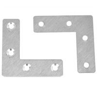 50 x 50mm Right Angle Plate Metal Corner Brackets Silver Tone x 5