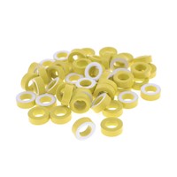 7mm Inner Diameter Ferrite Ring Iron Toroid Cores Yellow White 50PCS