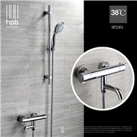 HPB Thermostatic Bathroom Bathtub Faucet Cold Hot Water Mixer Bath Tub Shower Set Slide Bar Hand Shower Head torneira banheiro