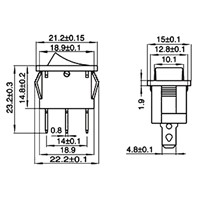 5pcs/lot 21*15mm KCD SPST 3PIN Snap-in on off switch Position Snap Boat Rocker Switch 6A/250V High Quality Copper feet