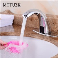 MTTUZK Brass Bathroom Automatic Touch Free Sensor Faucets Water Saving Basin Sensor Tap Hot and Cold Mixer DC6V&amp;amp;amp;AC220V Torneira