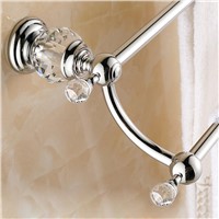 Luxury Brass Polished Towel Racks Antique Double Layer Towel Bars Gold Crystal Towel Holder Bathroom Accessories Products HW