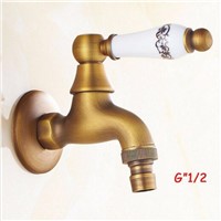 Antique Bibcocks faucet use for garden &amp; Bathroom Wall Mounted Washing Machine faucet with ceramic handle outdoor Faucet Tap