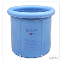Water beauty light blue folding tub bath bucket inflatable bathtub thickening plastic bathtub adult bathtub bath bucket