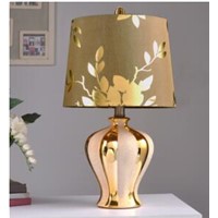 Ceramic lamp. Bedroom bedside lamp. Gold Chinese lamp