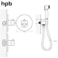 HPB Brass Bathroom Handheld Bidet Spray Shower Set Hot And Cold Water Wall Mounted High Pressure Toilet Bidet Faucet HP7002