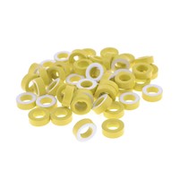 AUSD 7mm Inner Diameter Ferrite Ring Iron Toroid Cores Yellow White 50PCS