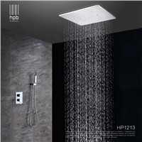 HPB Ceiling Mounted Big Rainfall Shower Head System Bath Rain Mixer Shower Combo Set Brass Polished Chrome With Concealed Box