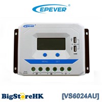 EPever VS6024AU 60A PWM Solar Charge Controller 12V 24V DC Auto with Informative Black Light LCD display Double 5V USB EPsolar