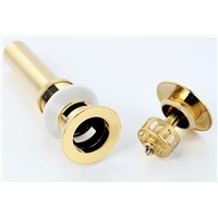 high quality brass material gold plating bathroom sink drain bathroom faucet accessories with or without overflow pop-up