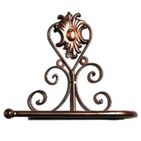 European Style Iron Toilet Roll Paper Holder Wall Mount Rack (Red copper)