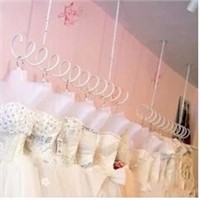 Spring condole hang clothing display shelf on the wall side is hanging clothes rack Black and white spiral hanging shelf