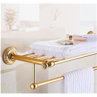 New Arrivals Aluminum Bathroom Towel Holder Luxury Antique Gold Hotel Home Bathroom Towel Rack Rail Shelf  porta toalha