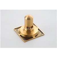 Copper U Type Deep Water Floor Drains Self Suction Filter Carving Style Brass Color Floor Drains Strainers Covers Wholesale