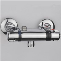 Bathroom thermostatic faucet mixer water tap, Copper shower faucet thermostatic mixing valve, Wall mounted shower faucets chrome