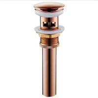 High quality Solid Rose Gold Brass Bathroom Lavatory Sink Push-down Pop Up Basin Drain bathroom parts faucet accessories