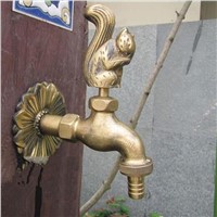 MTTUZK outdoor garden faucet animal shape Bibcock antique brass squirrel tap for washing mop/Garden watering Animal faucet