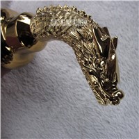 New Arrival Chinese Auspicious Dragon Faucet Q19 Basin Faucet Gold-plated Double Handle Three - hole Ceramic Basin Art faucet