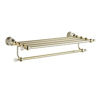 Anqtiue Polished Brass Towel Holder Silver Towel Bar Towel Rack 2-Layer White Crystal Bathroom Accessories Bathroom Products HW