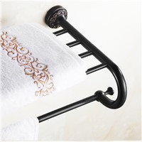 Bathroom Thickened Antique Bath Towel Frame Wall Hanging Rack Full Copper Bathroom Accessories Set Fixed Towel Rack