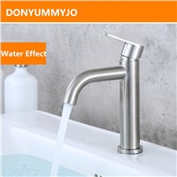 Wholesale And Retail 304 Stainless Steel Finished Deck Bathroom Basin Sink Faucet Vanity Vessel Sinks Mixer Tap Cold Water Tap