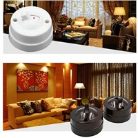 5pcs Retro Style Toggle Switch Table Lamp Switch Pull-type Control On/off,Flat Mounted Switch Round White 6A250V