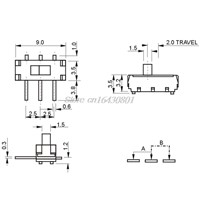 25Pcs/Set MSK-12D19 G2 SPDT 1P2T SMD 3 Pin PCB Panel Horizontal Slide Switch #S018Y# High Quality