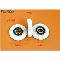 Fixmee 10pc  5*25*6mm Plastic coated small pulley 625 Deep Groove Shielded Miniature Ball Bearings