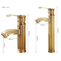 luxury brass bronze plating high single lever classic bathroom basin faucet sink tap water mixer