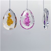 12pcs 50MM violet Crystal Rose Pendants Crystal Chandelier Parts lighting prism suncatcher pendants ,glass curtain accessories