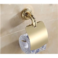 MTTUZK stainless steel golden polishing paper towel rack bathroom paper holder and craved roll Holder tissue holder with cover