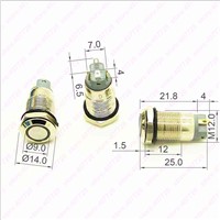 NEW! 1PC 12MM with LED 12V/24V 2A illuminated Metal Button Switch Momentary Metal Push Button Waterproof Flat Head