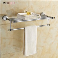 MEIFUJU New Arrival Towel Racks Luxury Bathroom Accessories High Quality Golden Finish Bath Towel Shelf Towel Bar Bath Hardware