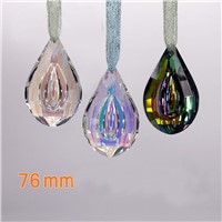 3pcs 76x47mm Gorgeous crystal pendants for chandeliers(Free rings)Different Rainbow Colors Suncatcher For Wedding Decoration