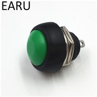 6 pcs Small 12mm Round Button Switch Push Button Switch Momentary OFF (ON) Push Button Horn Switch Blue White Green Red Yellow