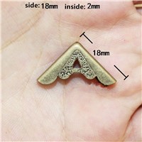 Bronze Tone Book Scrapbooking Album Menu Folder Corner Protectors,A Style Coner,Pattern Carved,Fit 2mm Thickness,18mm,8Pcs