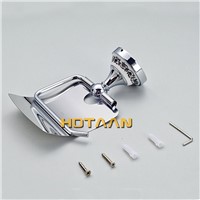 Hot Sale Wholesale And Retail Promotion NEW Ceramic Chrome Brass Wall Mounted Toilet Paper Holder Waterproof Tissue Bar 11892